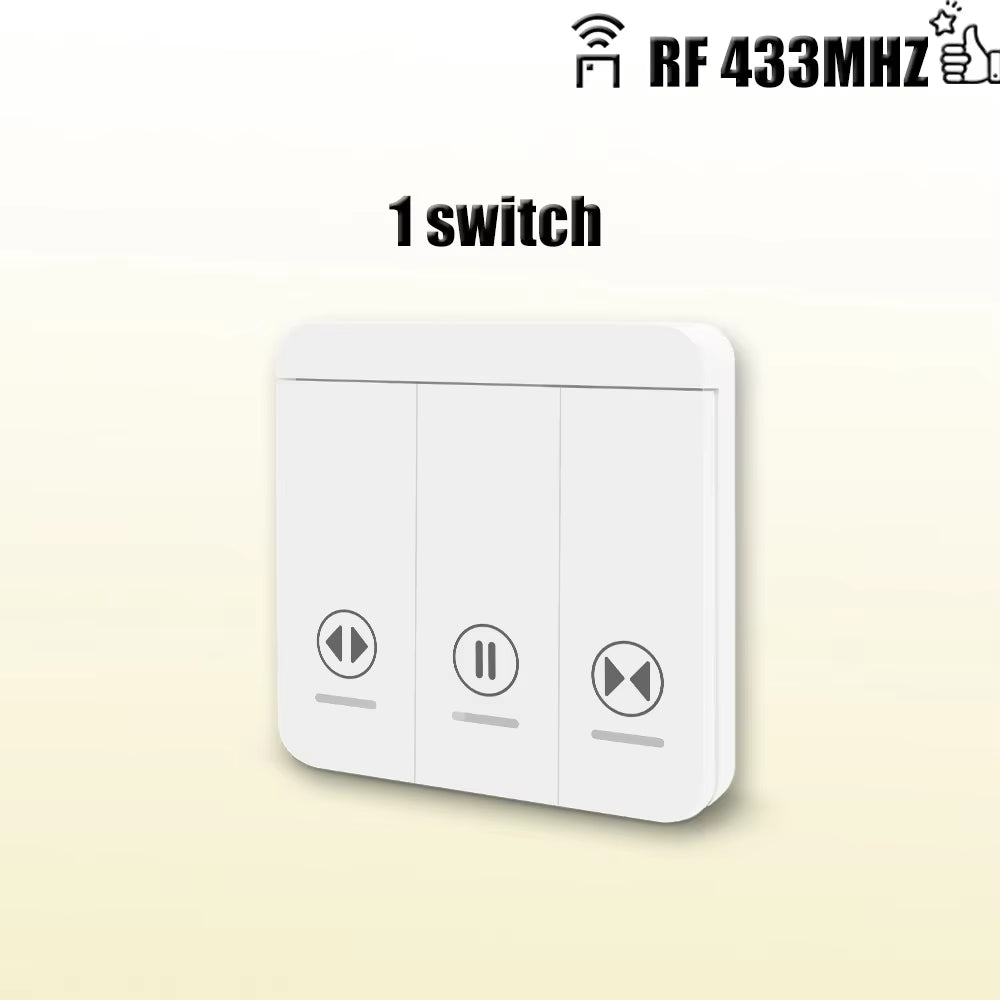 433 MHz RF Curtain Switch Module for AC 220V, 10A Motorized Roller Shutter Control with Wireless Remote