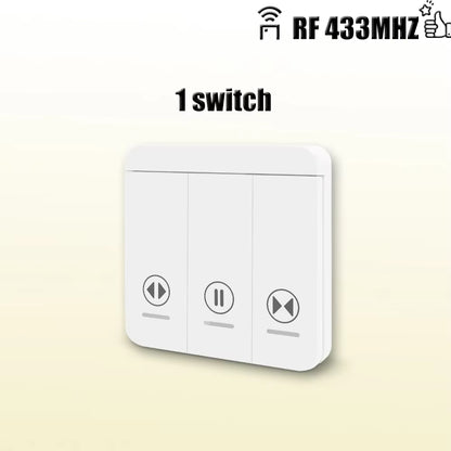 433 MHz RF Curtain Switch Module for AC 220V, 10A Motorized Roller Shutter Control with Wireless Remote