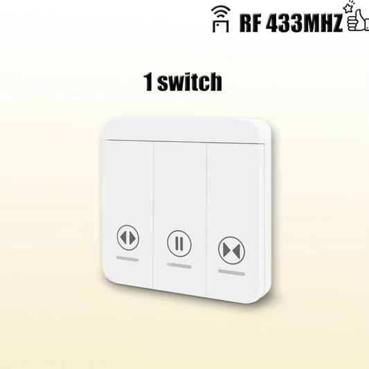 433 MHz RF Curtain Switch Module for AC 220V, 10A Motorized Roller Shutter Control with Wireless Remote